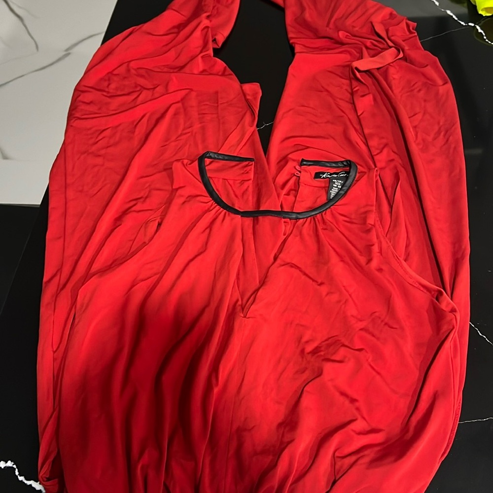 Red jump suit